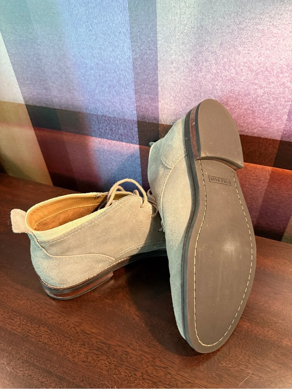 Cole Haan Light Gray Suede Chukka Boots